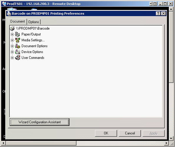 Zebra Printer Configuration